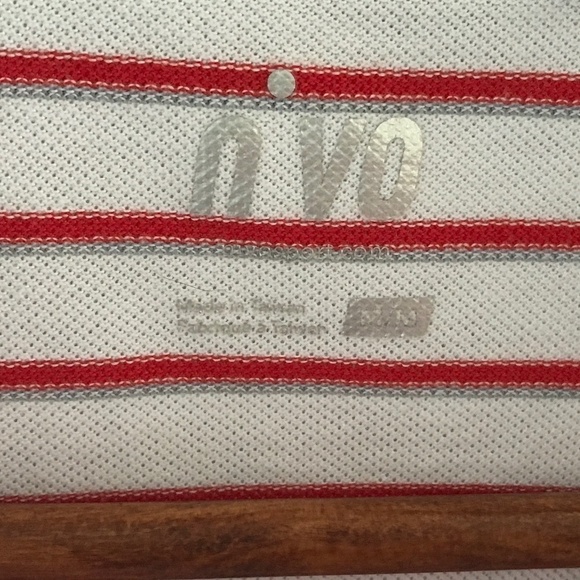 Vintage N VO Women’s Polo Golf Sport Preppy Tennis White/Red Stripes M - Picture 2 of 5